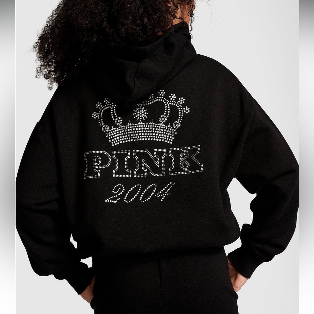 Victoria’s Secret PINK Ivy Fleece Campus bling Full-Zip Hoodie
